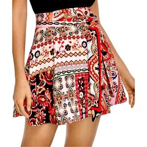 Alice and Olivia Helina Patchwork Floral Mini Skirt Multicolor